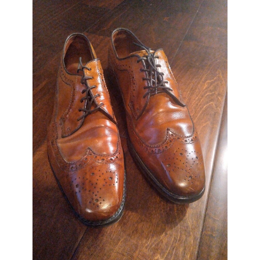 Leather Wingtip Oxford Dress Shoes Brown Lace Up‎ Classic Style